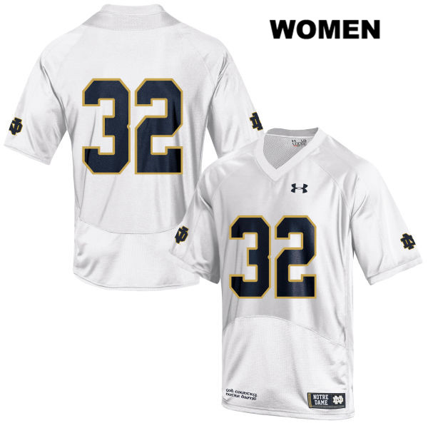 Women's NCAA Notre Dame Fighting Irish #32 Patrick Pelini Stitched College Under Armour Authentic White No Name Football Jersey JC10O45KY